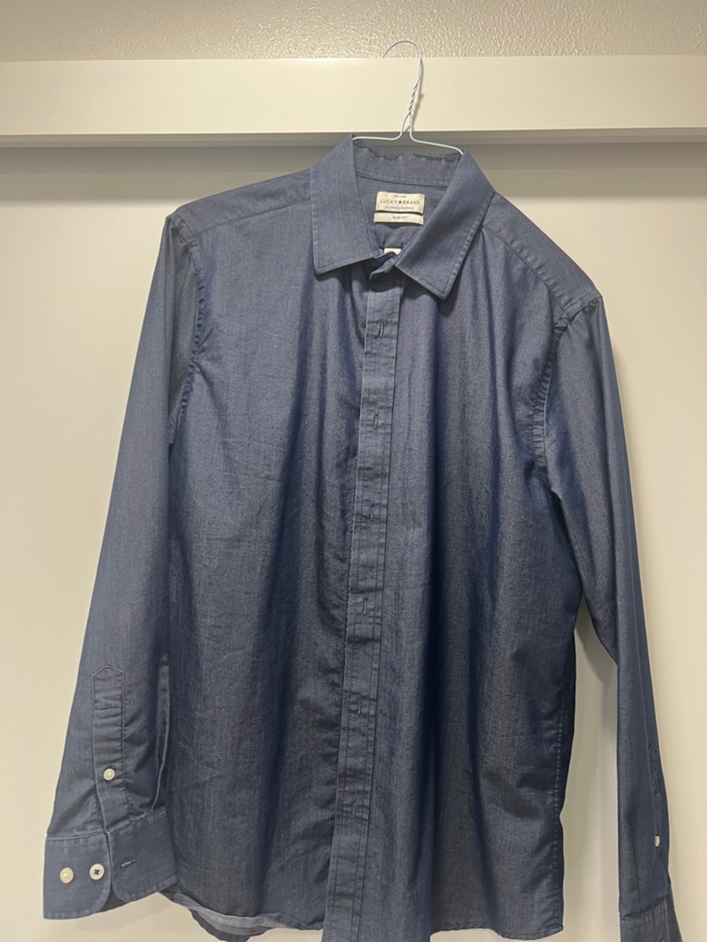 Lucky Brand Indigo/Blue Men's Dress Shirt
